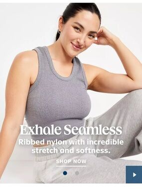 Seamless Ribbed Tank Top - Gray